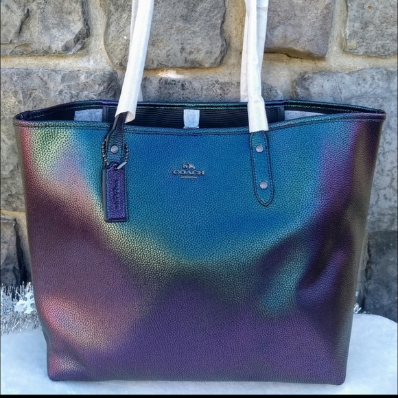 Coach Handbags - ✨WOW🌈Rare Coach Metallic Hologram City Tote